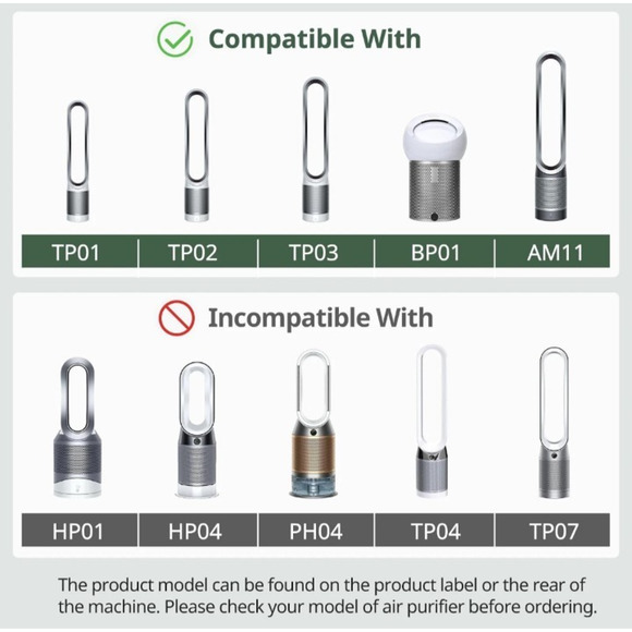 TP01 Filter True HEPA Filter Replacement Upgraded Compatible with Dyson 2 Pack - Picture 15 of 15
